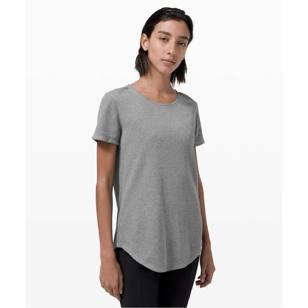 Lululemon Love Crew III Waffle Heathered Core Medium Grey 8 oversized